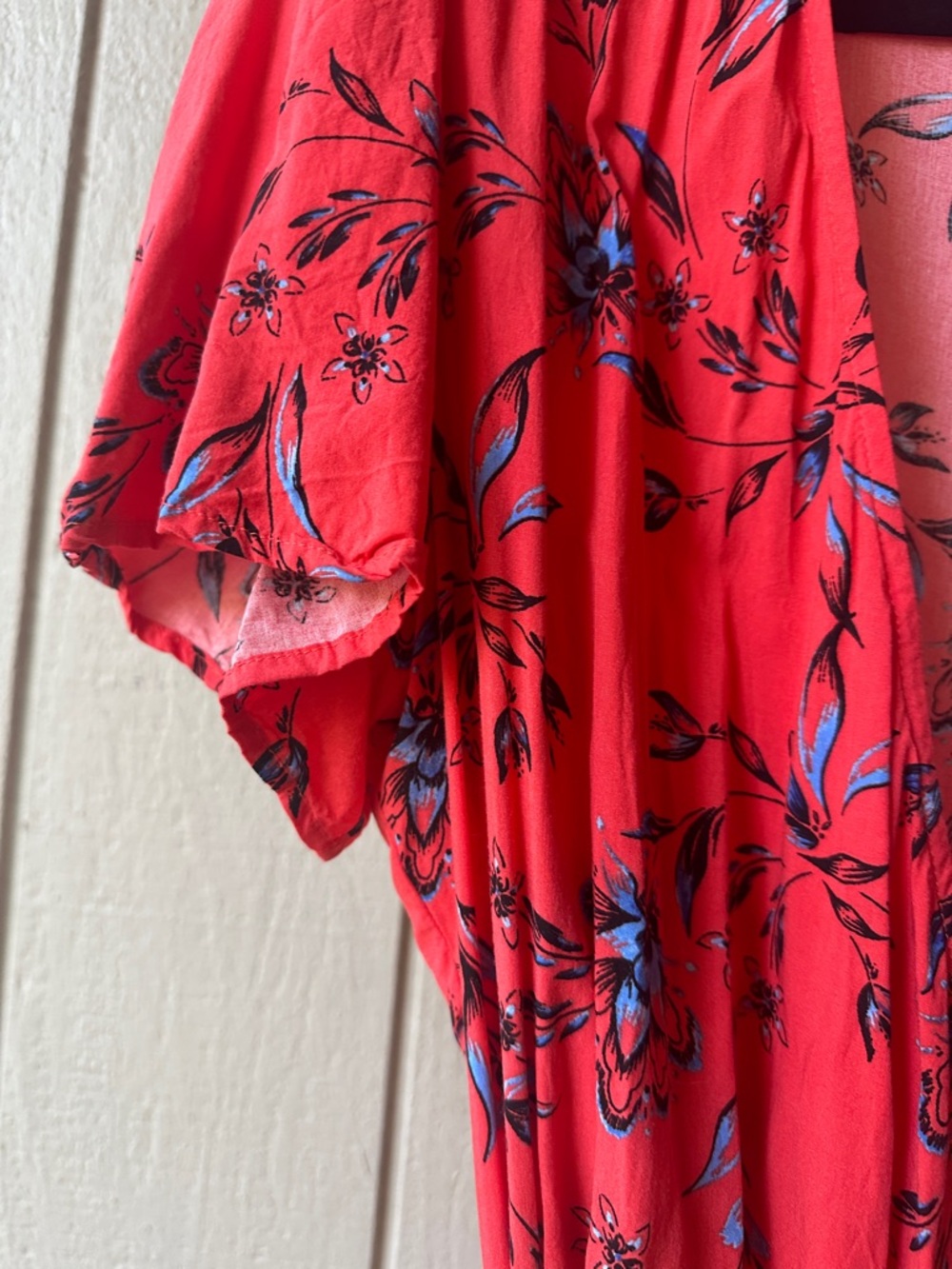 GAP Coral Red Floral Wrap Maxi Dress - Picture 3 of 5